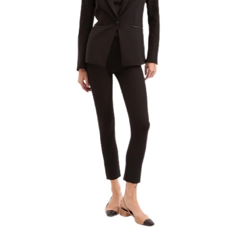 Veronica Beard Scuba Slim-Fit Pant Black High-Rise Cropped Pant Size 12